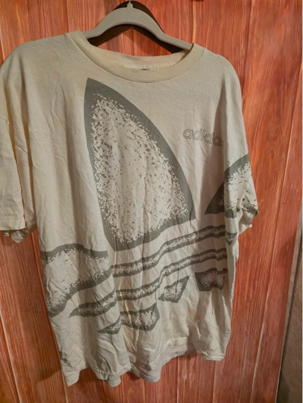 Vintage 80s/90s Adidas Oversized Big Trefoil Wrap Graphic T-Shirt